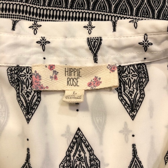 2[Hippie Rose] White & Black tie top - Picture 5 of 6